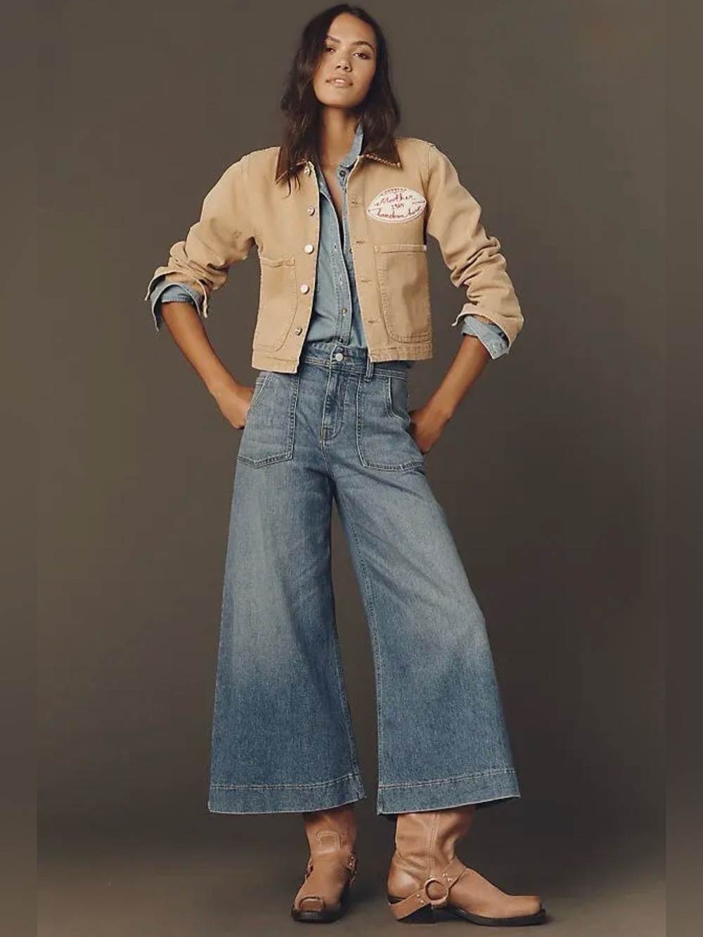 Pilcro Siennna crop high rise wide leg jeans